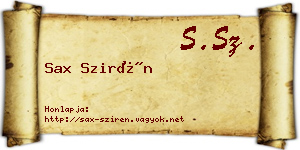 Sax Szirén névjegykártya